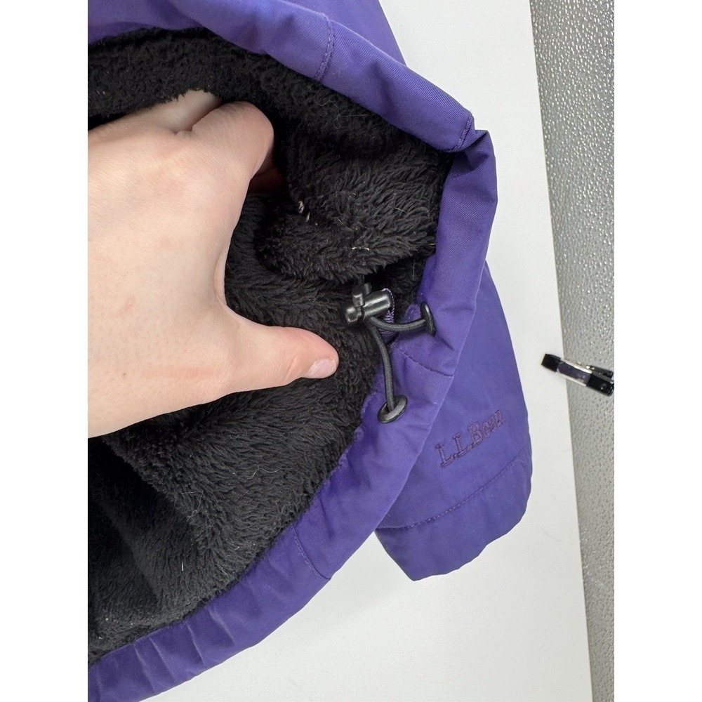 LL Bean Winter Warmer Coat Purple Womens Fleece Lined Hooded Jacket Gorpcore L - Picture 13 of 14